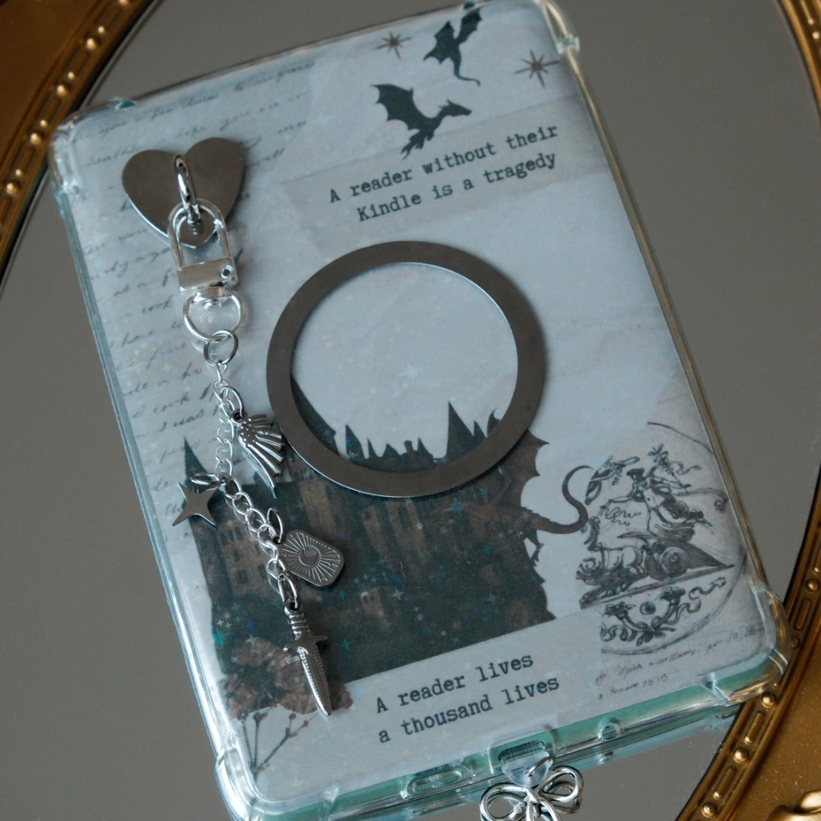 Kindle & Tolino Charm Kette - "Fantasy Silber"